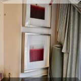 A35. Set of 3 framed contemporary meadow prints.